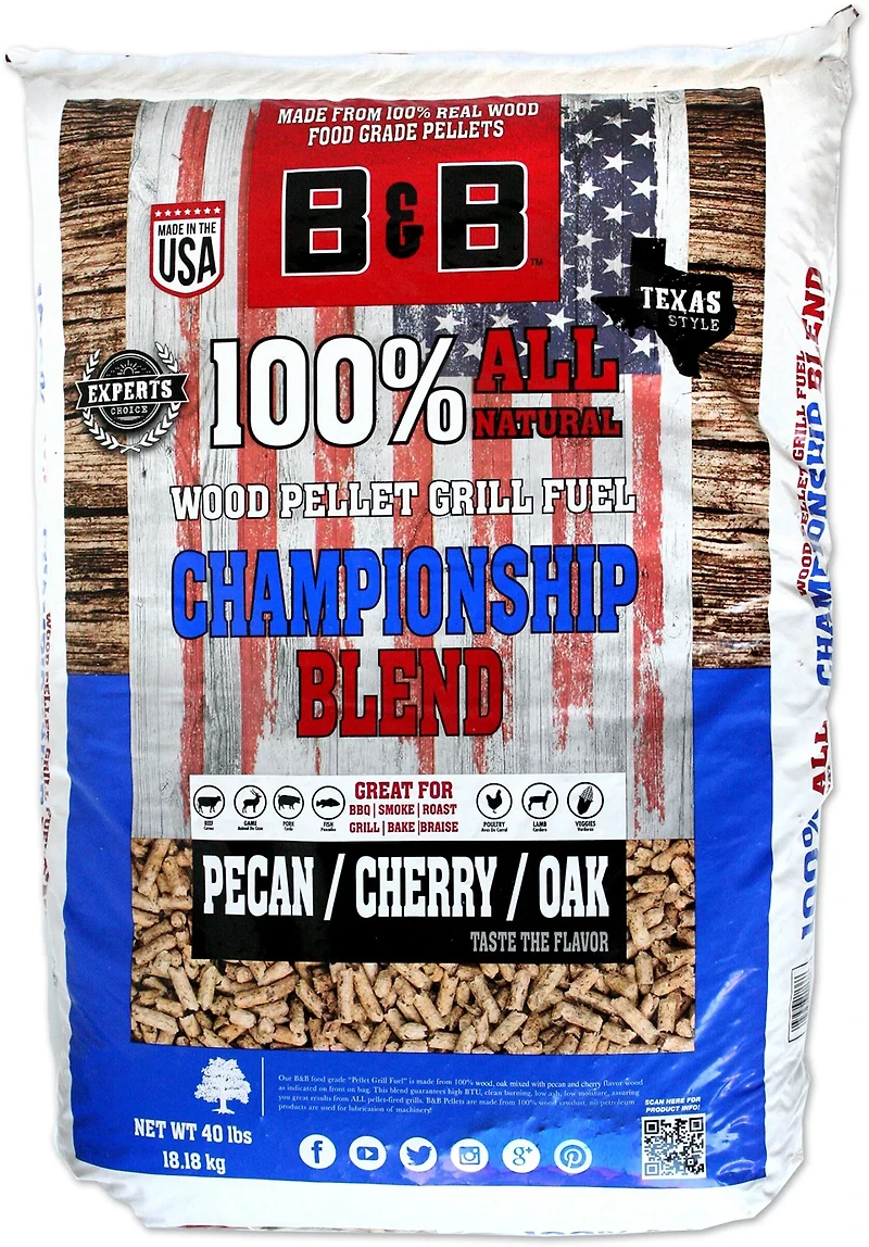 B&B 40 lb Championship Blend Pellet Grill Fuel