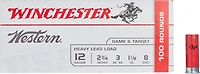 Winchester Western Target and Field Load 12 Gauge 8 Shotshells - 100 Rounds