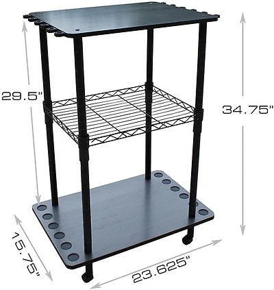 Rush Creek 24 in 12-Rod Fishing Tackle Cart