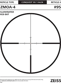 Zeiss Conquest V6 1 - 6 x 24 ZMOA-4 Reticle Riflescope