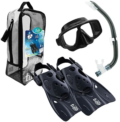 TUSA Sport Platina Mask, Hyperdry Snorkel & Fin Travel Set