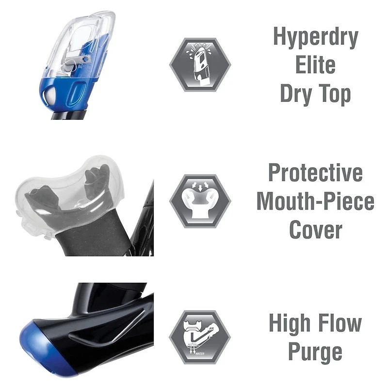 TUSA Adults' Visio Tri-Ex Snorkel Travel Set