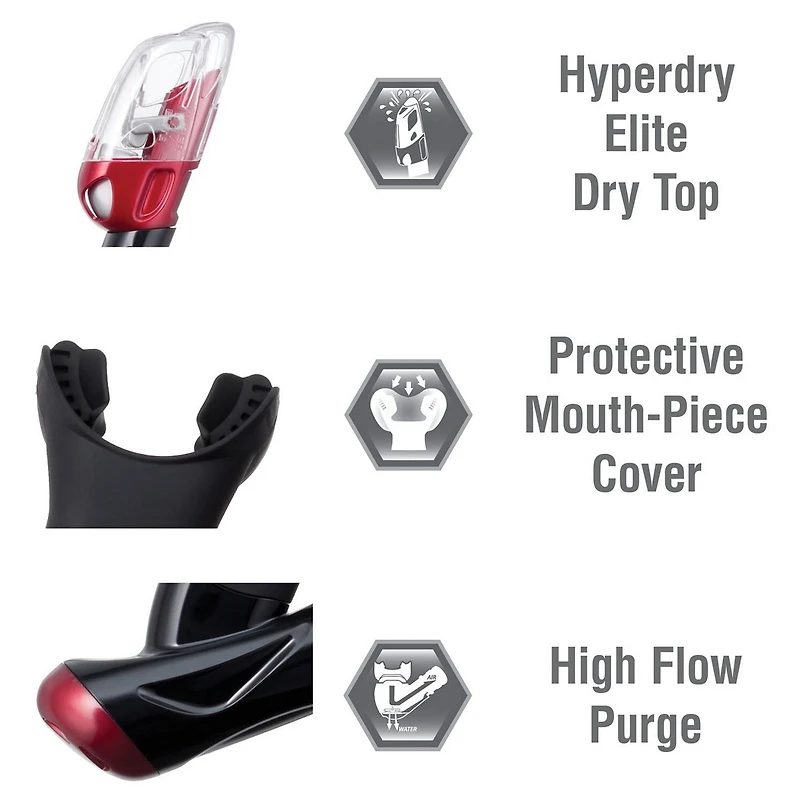 TUSA Adults' Visio Tri-Ex Snorkel Travel Set