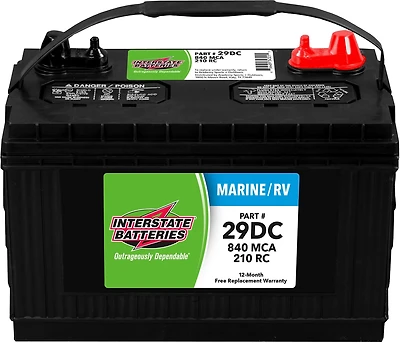Interstate Batteries Deep Cycle Group 29/840 Marine Cranking Amp Battery