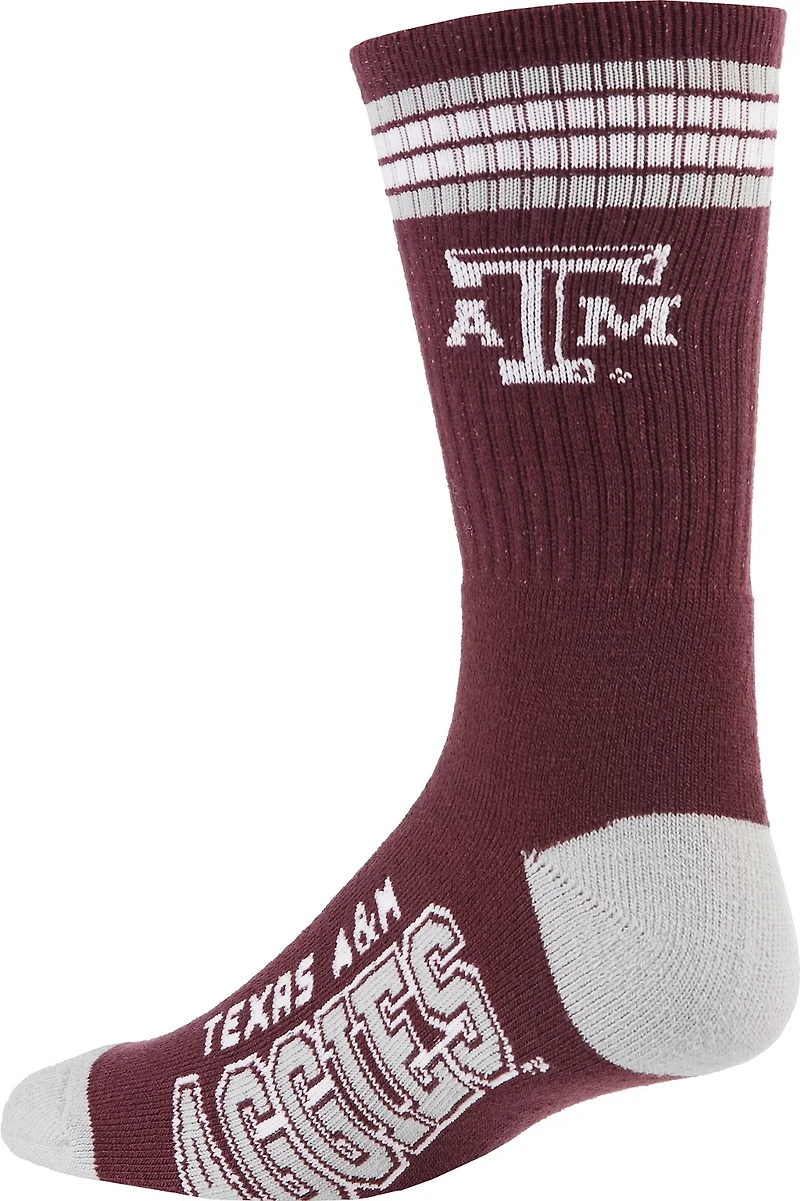 For Bare Feet Adults' Texas A&M University 4-Stripe Deuce Socks