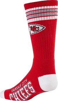 For Bare Feet Adults' Kansas City Chiefs 4-Stripe Deuce Socks