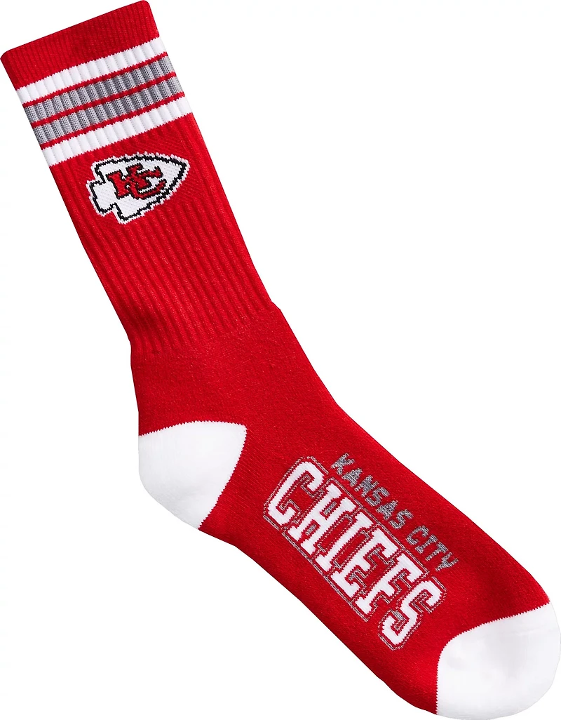 For Bare Feet Adults' Kansas City Chiefs 4-Stripe Deuce Socks
