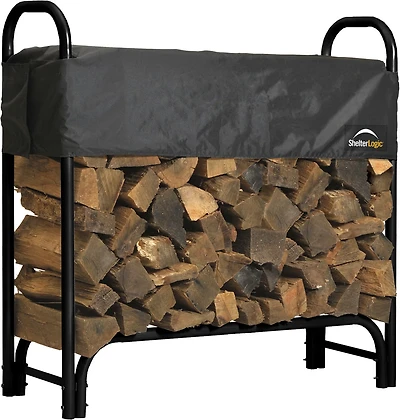 ShelterLogic 4 ft Heavy Duty Firewood Rack with Cover