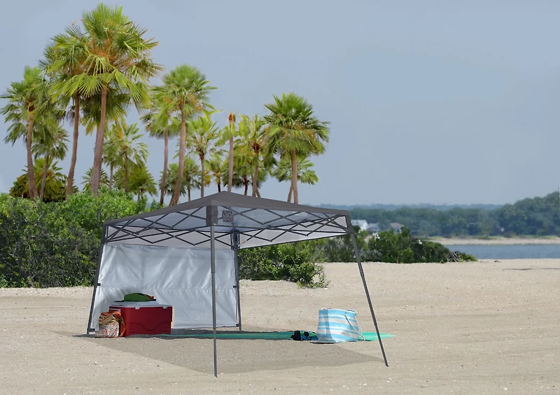 ShelterLogic Go Hybrid 7 ft x 7 ft Slant-Leg Pop-Up Canopy with Half Wall