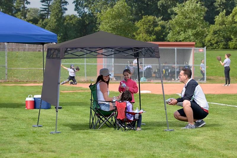 ShelterLogic Go Hybrid 7 ft x 7 ft Slant-Leg Pop-Up Canopy with Half Wall