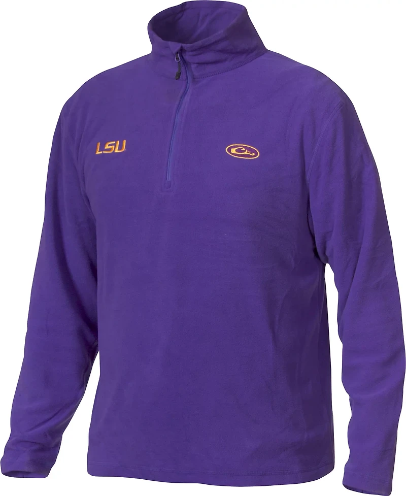 Drake Waterfowl Men's Louisiana State University Camp Fleece 1/4 Zip Pullover