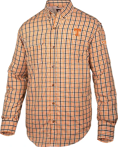 Drake Waterfowl Men's University of Tennessee Gingham Wingshooter's Long Sleeve Shirt