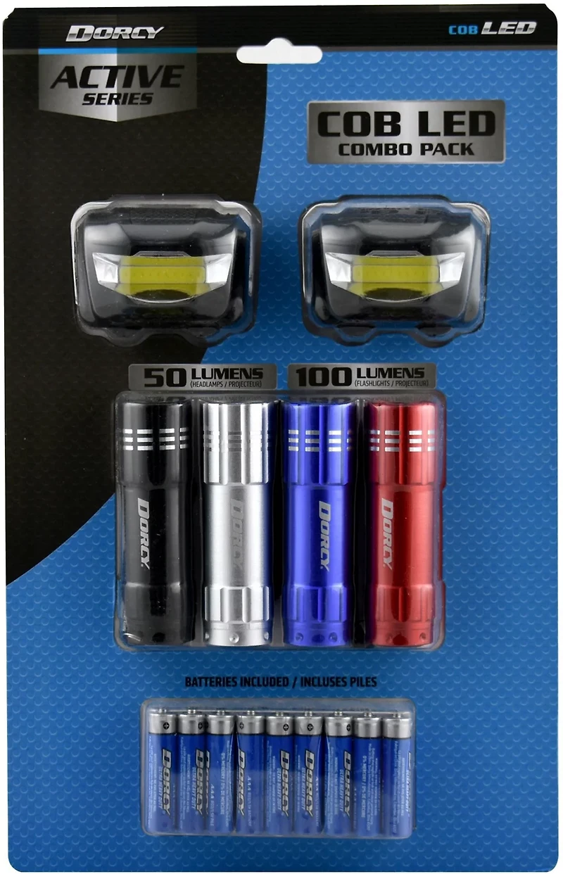Dorcy COB Flashlight and Headlamp Combo 6-Pack