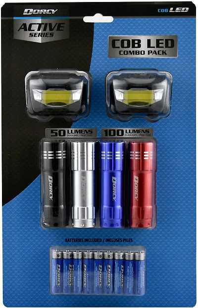 Dorcy COB Flashlight and Headlamp Combo 6-Pack