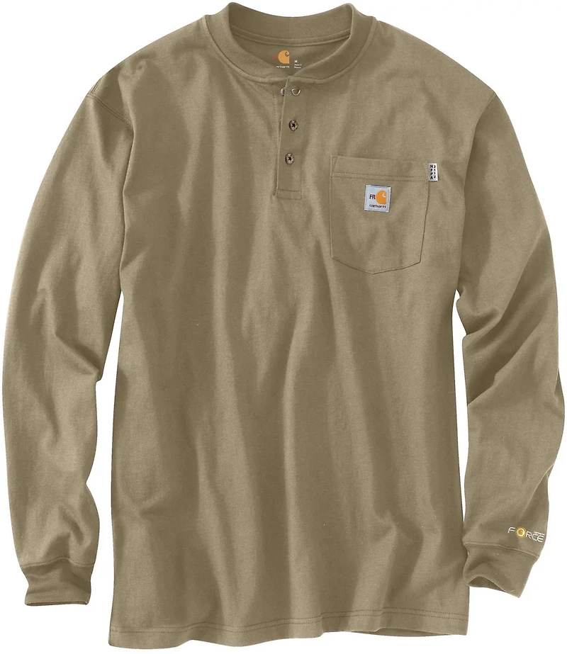 Carhartt Men's Flame-Resistant Force Cotton Long Sleeve Henley