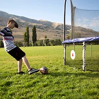 Skywalker Trampolines 16 ft Oval Sports Arena Trampoline with Enclosure and Games