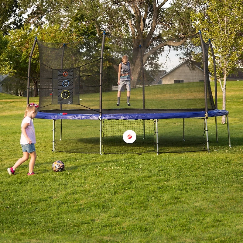 Skywalker Trampolines 16 ft Oval Sports Arena Trampoline with Enclosure and Games