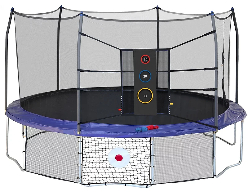 Skywalker Trampolines 16 ft Oval Sports Arena Trampoline with Enclosure and Games