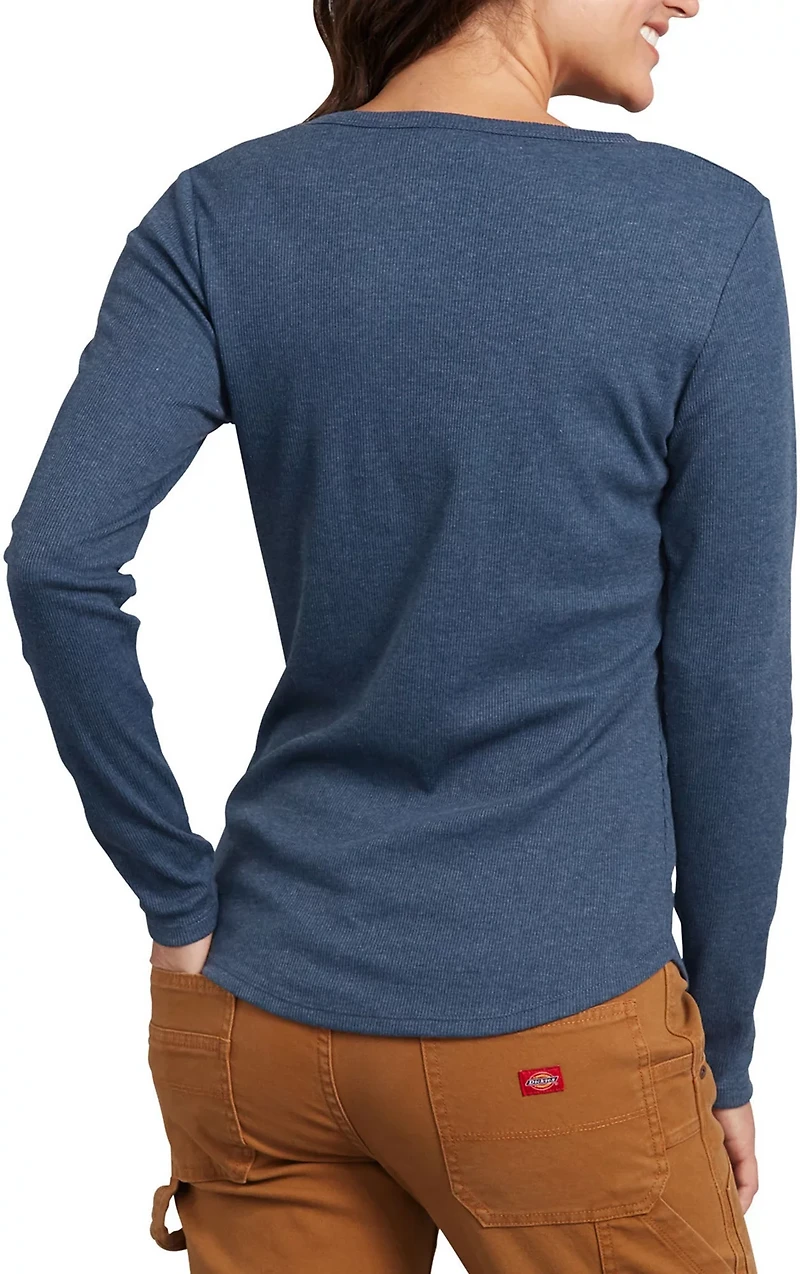 Dickies Women's Long Sleeve Henley Shirt