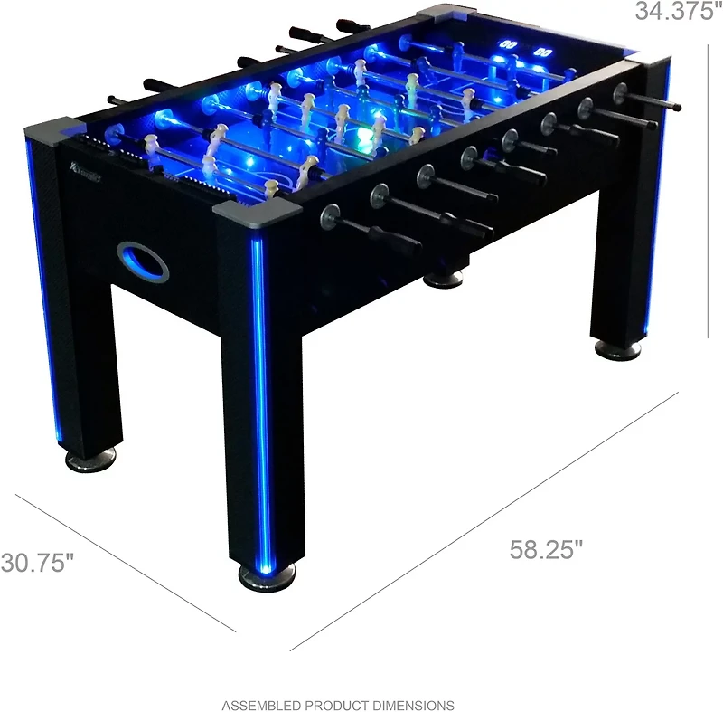 Atomic Azure LED Light Up Foosball Table