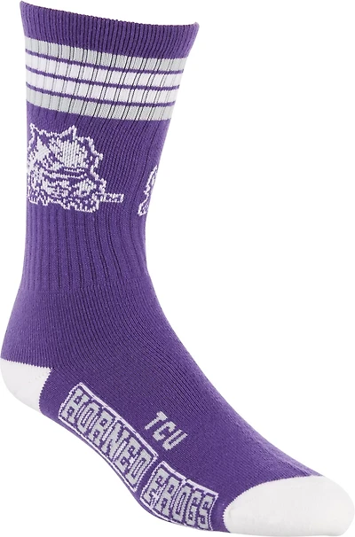 For Bare Feet Texas Christian University 4-Stripe Deuce Socks