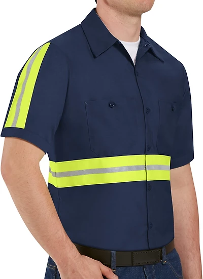 Red Kap Men's Enhanced Visibility Short Sleeve Industrial Work Shirt