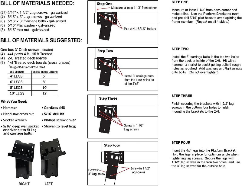 HME Products Multi-Use Platform Bracket 4-Pack