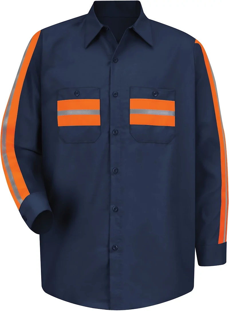 Red Kap Men's Long Sleeve Enhanced Visibility Shirt