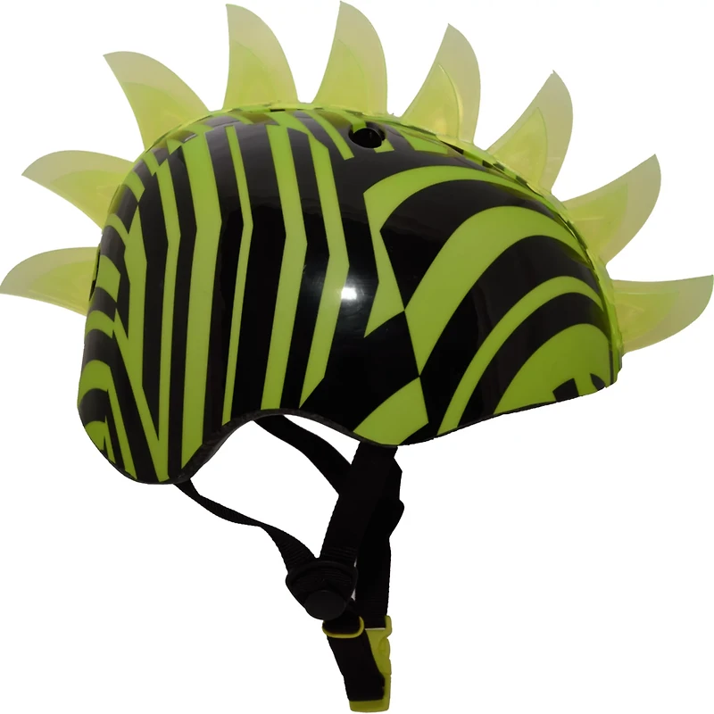 Krash Dazzle Green Mohawk Helmet with LED Lights Youth 8+ (54-58 cm)
