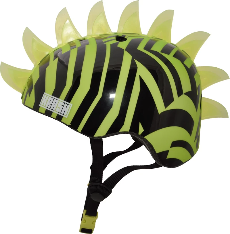 Krash Dazzle Green Mohawk Helmet with LED Lights Youth 8+ (54-58 cm)