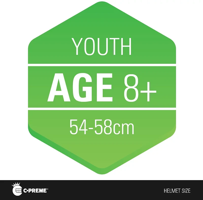 Krash Dazzle Green Mohawk Helmet with LED Lights Youth 8+ (54-58 cm)