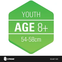 Krash Dazzle Green Mohawk Helmet with LED Lights Youth 8+ (54-58 cm)