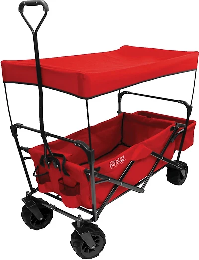 Creative Outdoor All-Terrain Big Wheel Folding Canopy Wagon