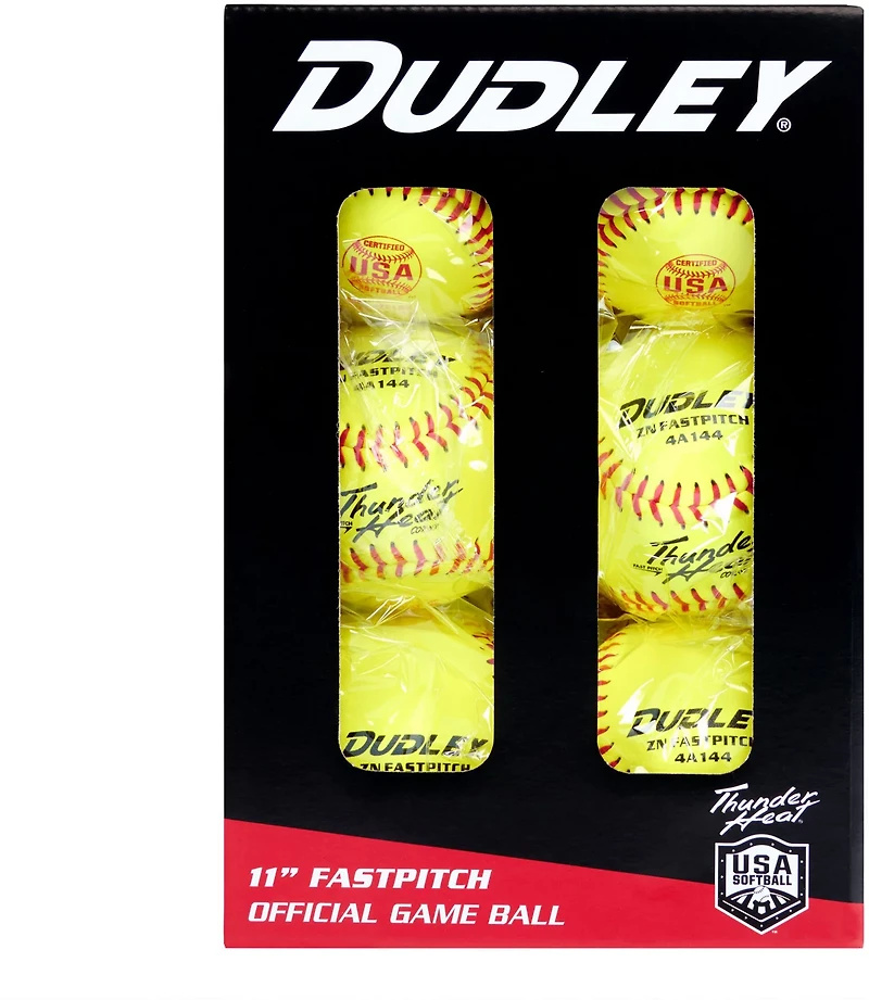 Dudley Thunder Heat 11 in ASA Fast-Pitch Softballs 6-Pack
