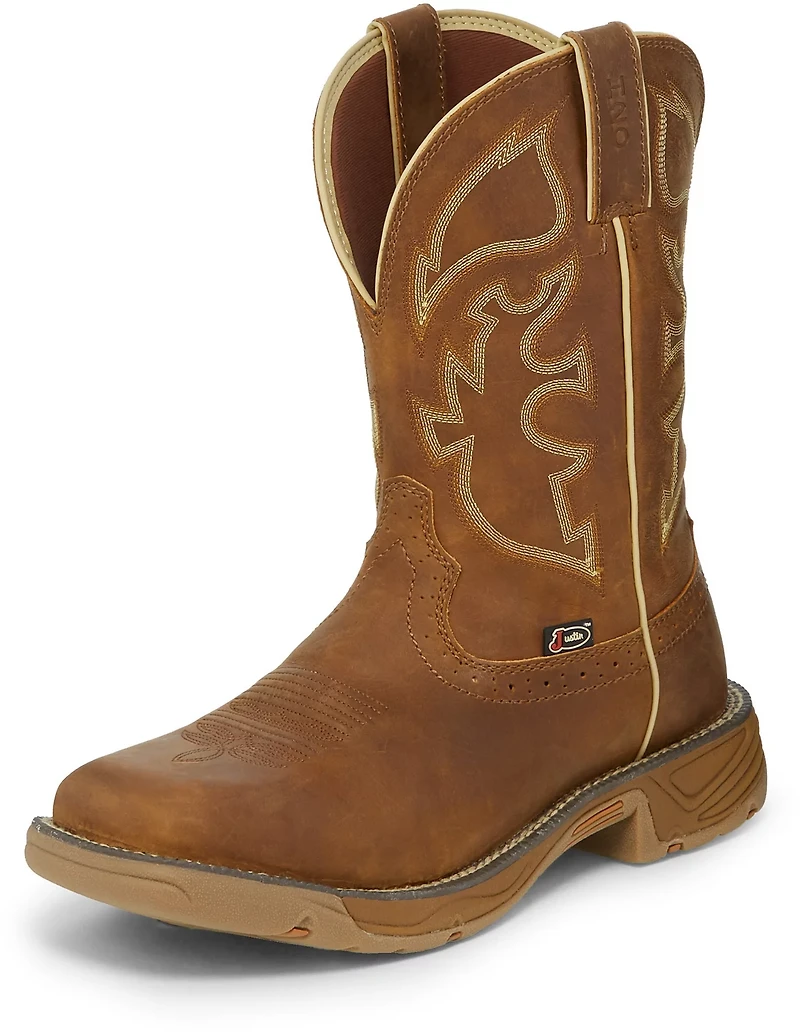Justin Men's Stampede Rush Collection Rustic EH Wellington Work Boots