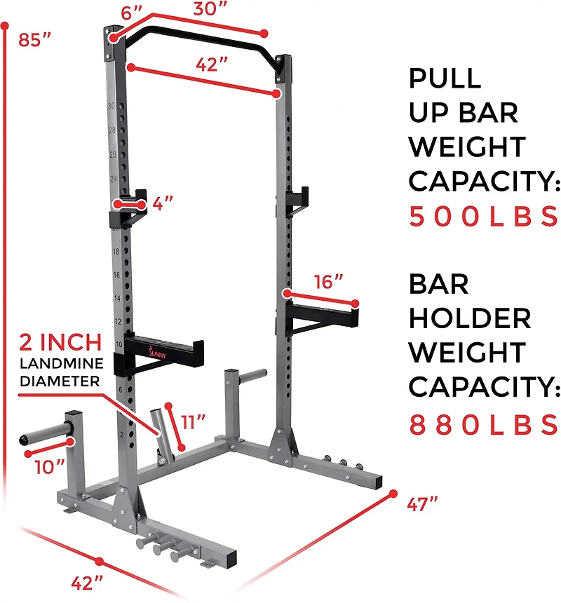 Sunny Health & Fitness SF-BH6802 Power and Squat Rack