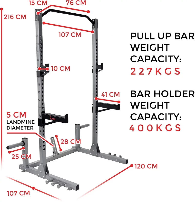 Sunny Health & Fitness SF-BH6802 Power and Squat Rack