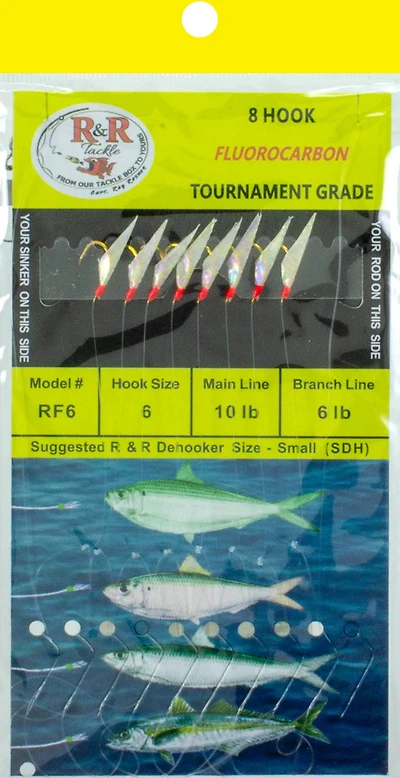 R&R Tackle Fluorocarbon Tournament Grade Sabiki Rigs 8-Pack