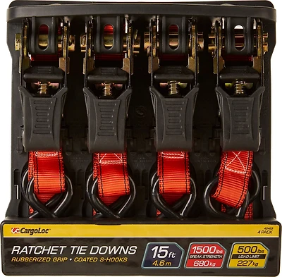 CargoLoc Ratchet Tie Downs 4-Pack