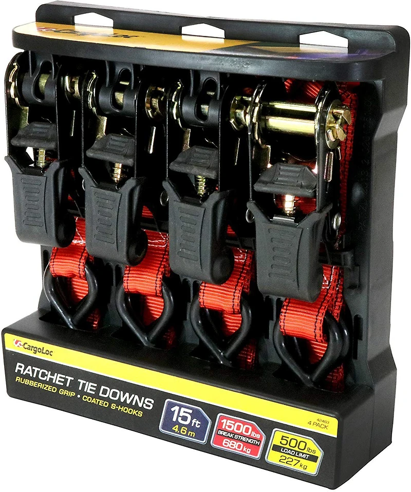 CargoLoc Ratchet Tie Downs 4-Pack