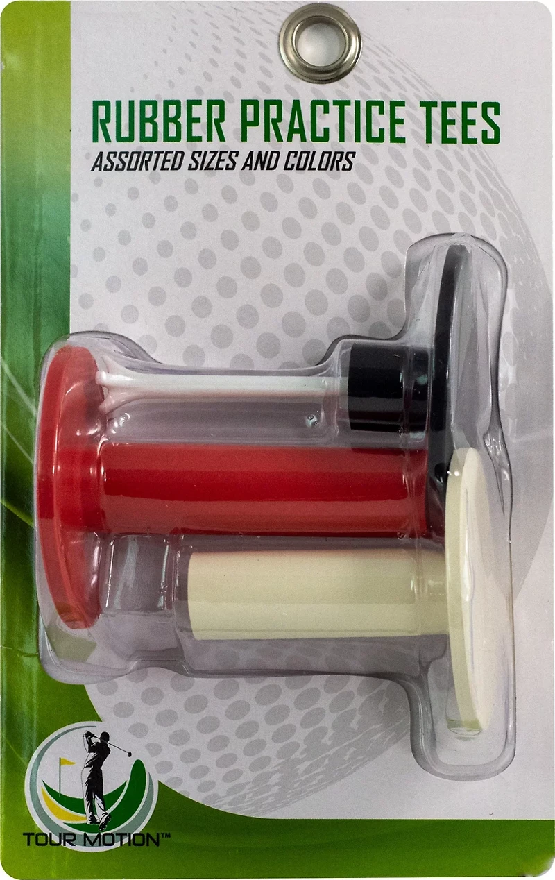Tour Motion Rubber Practice Gold Tees 3-Pack
