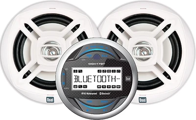 Dual 240W Digital Media Marine Receiver with Two 6.5 in Speakers