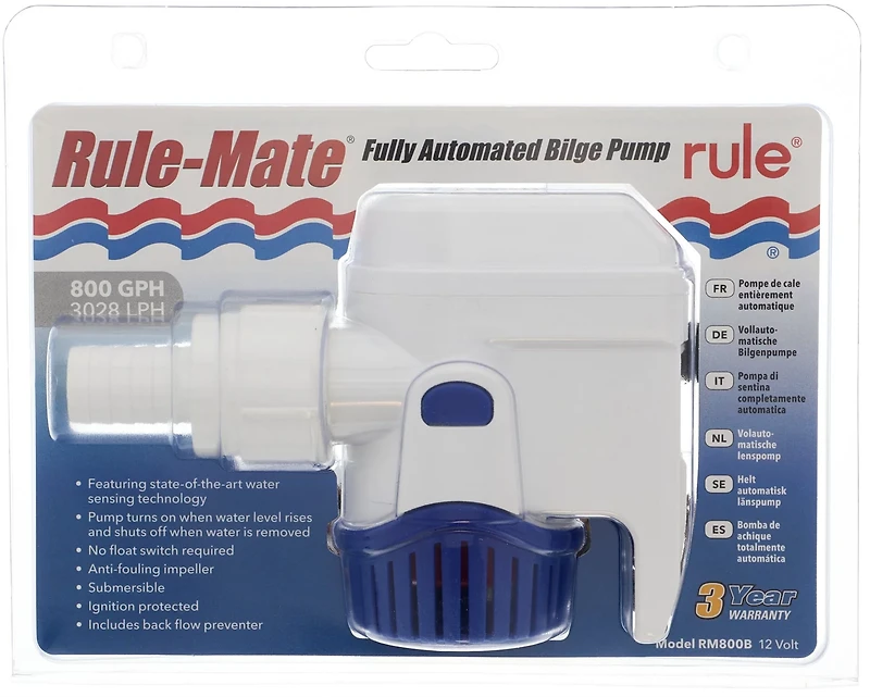 Rule Rule-Mate 800 gph Automatic 12 V Bilge Pump
