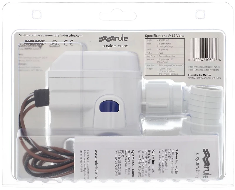 Rule Rule-Mate 1100 gph Automatic 12 V Bilge Pump