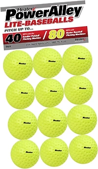 Heater Sports PowerAlley 80 mph Lite Pitching Machine Baseballs 12-Pack
