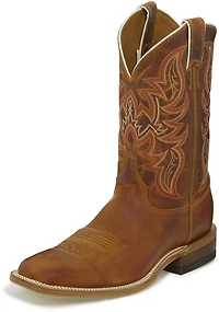 Justin Men's Austin Distressed Cognac Bent Rail Western Boots