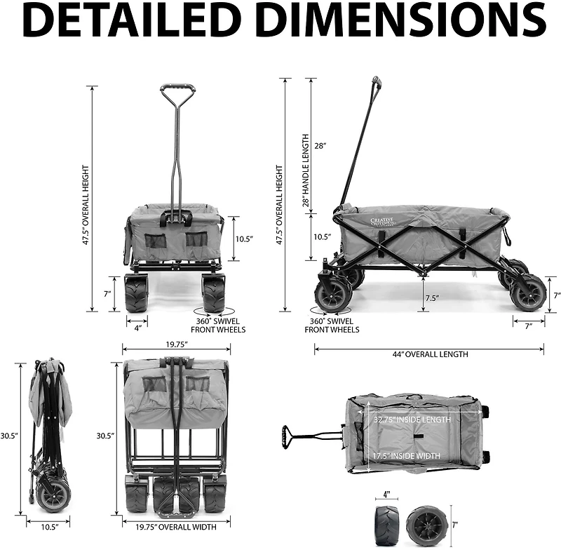 Creative Outdoor 2-Tone All-Terrain Folding Wagon