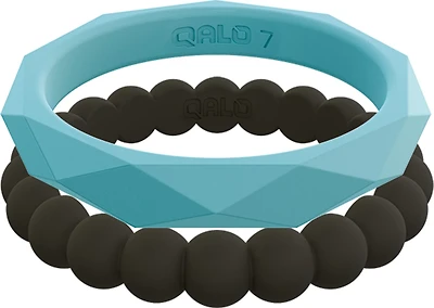 QALO Women's Stackable Silicone Wedding Ring Set