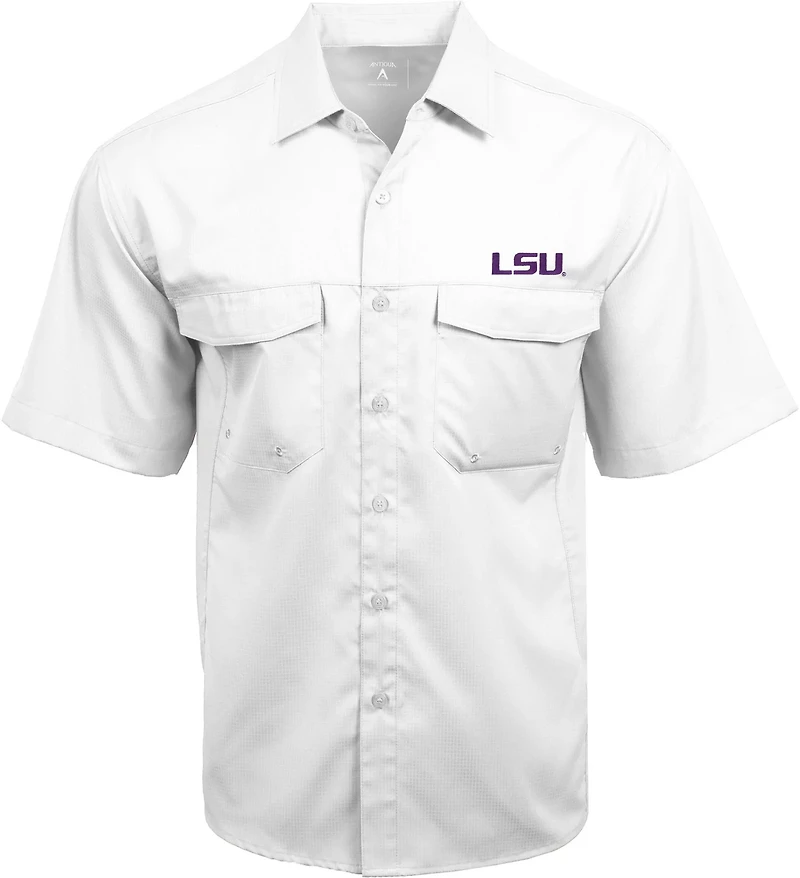 Antigua Men's Louisiana State University Game Day Woven Fishing Shirt