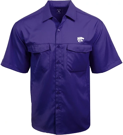 Antigua Men's Kansas State University Game Day Woven Fishing Shirt